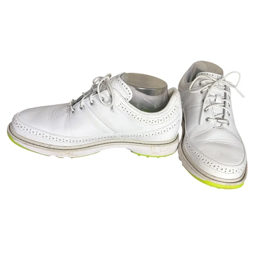 Adidas White MC80 Spikeless Golf Shoes Wingtip Leather Men's Size 7